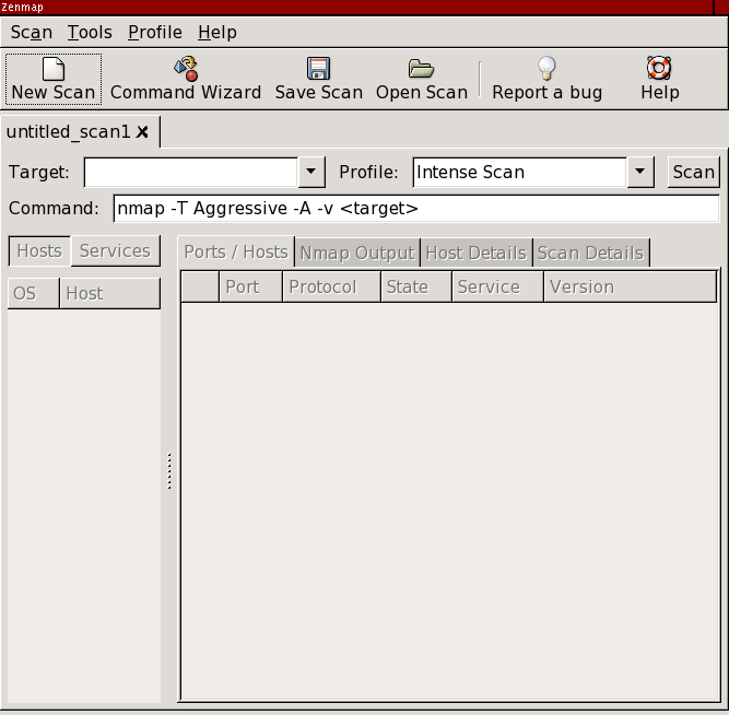 Zenmap's main window